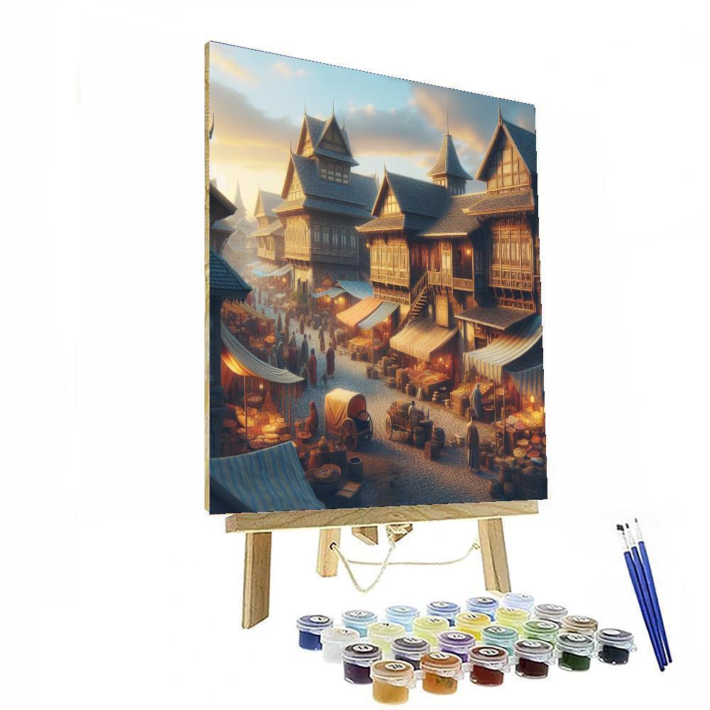 Historic Village Marketplace Number Painting