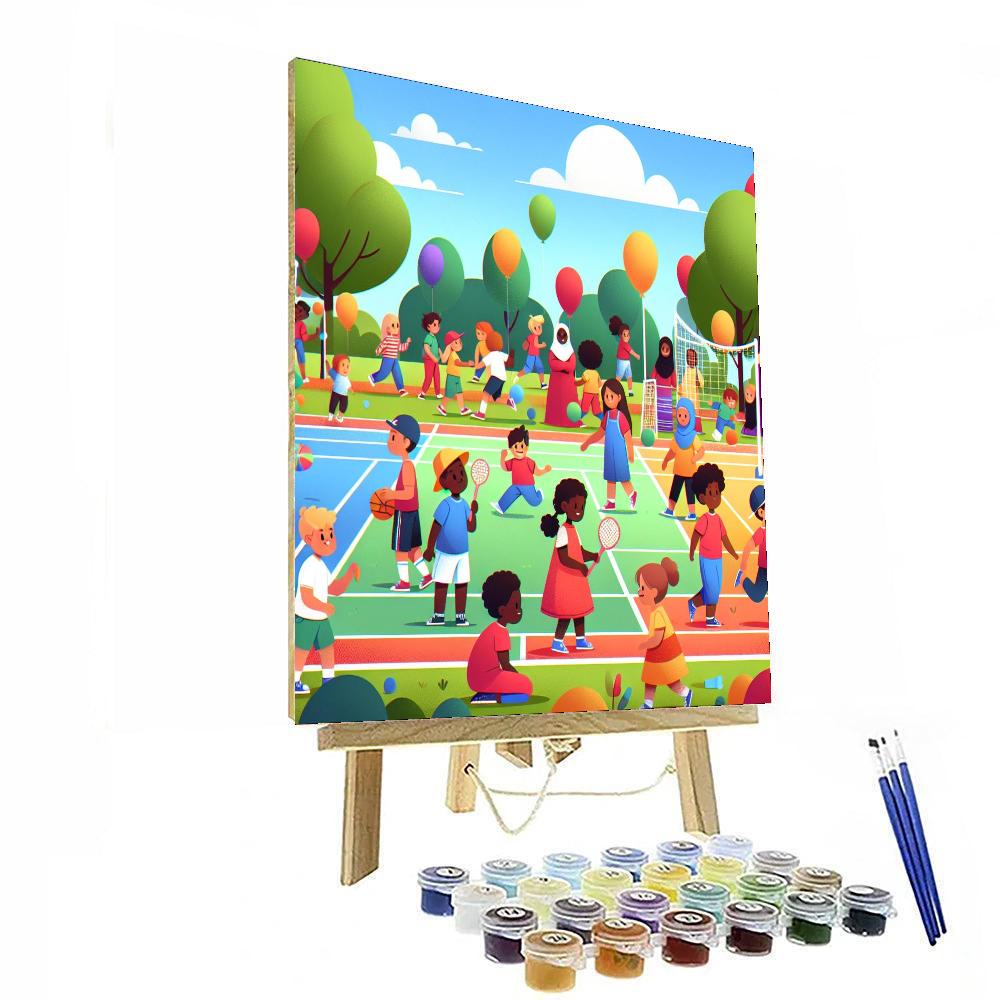 Bouncy Sports Day Numbered Painting Kits