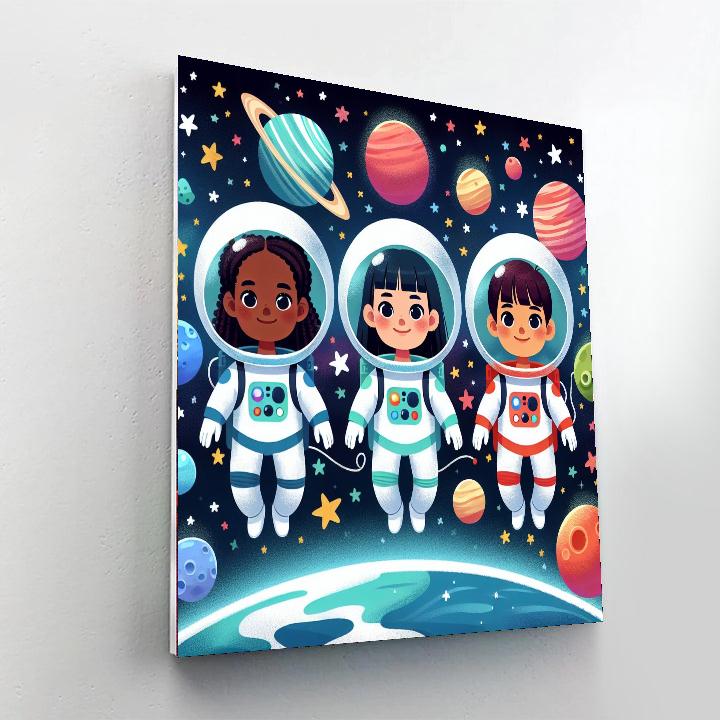 Petite Astronauts Adventure Paint By Numbers Art