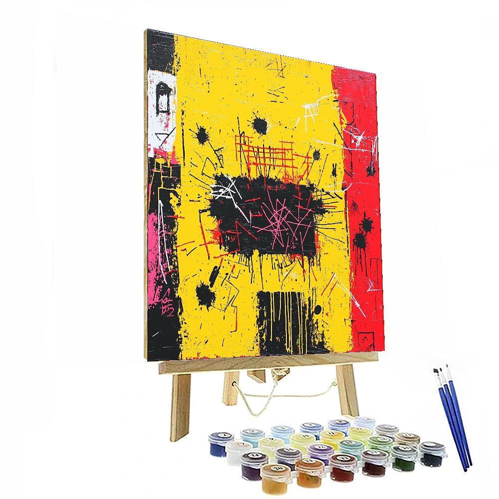 Jean-Michel Basquiat Inspired Raw Connections  Number Painting