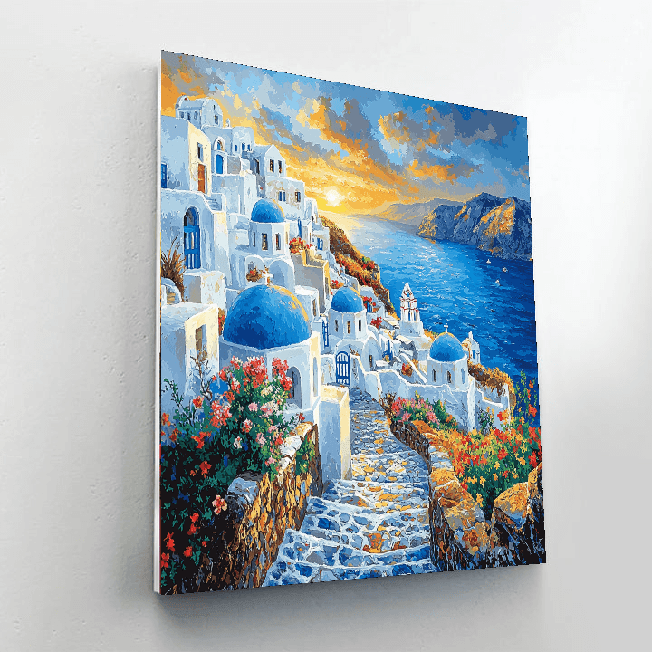 Santorini Caldera - Santorini, Greece Numbered Painting Kits
