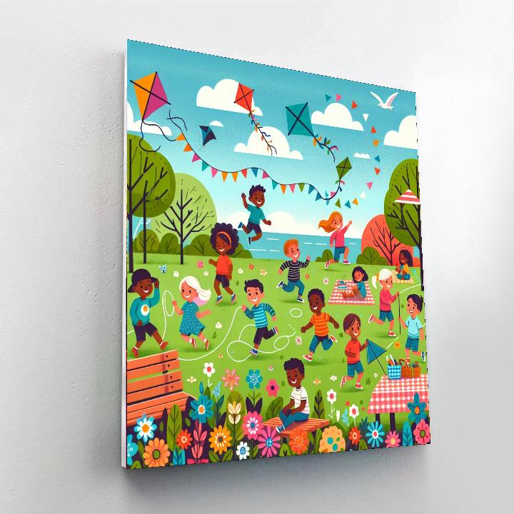 Outdoor Play Day Paint By Numbers Art