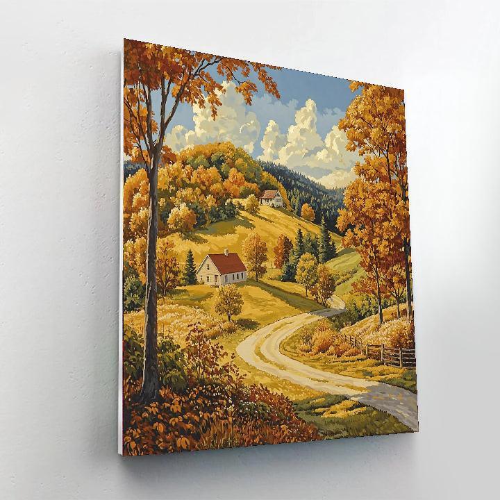 Grant Wood Inspired Nostalgic Americana Scene  Paint By Numbers