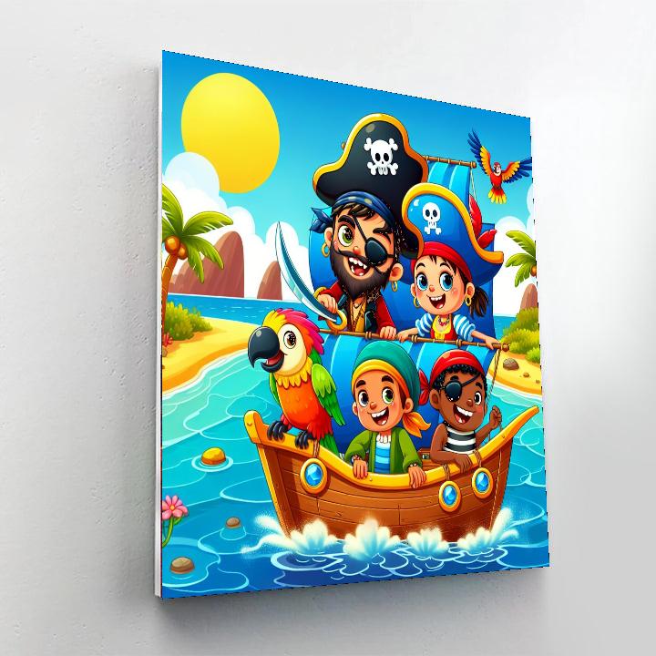 Playful Pirates At Sea Paint By Numbers Art