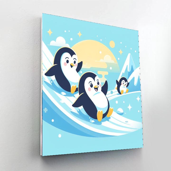 Frosty Penguin Playtime Paint By Number