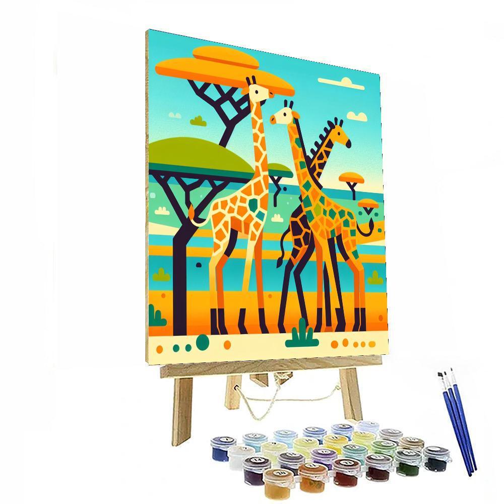 Giraffe's Towering Tale Paint By Number