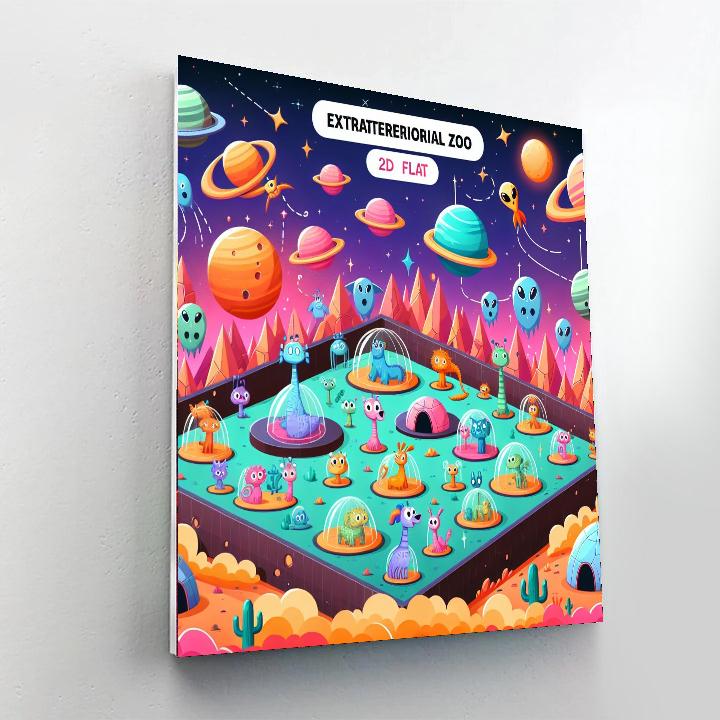 Space Zoo Adventure Painting Number Kit