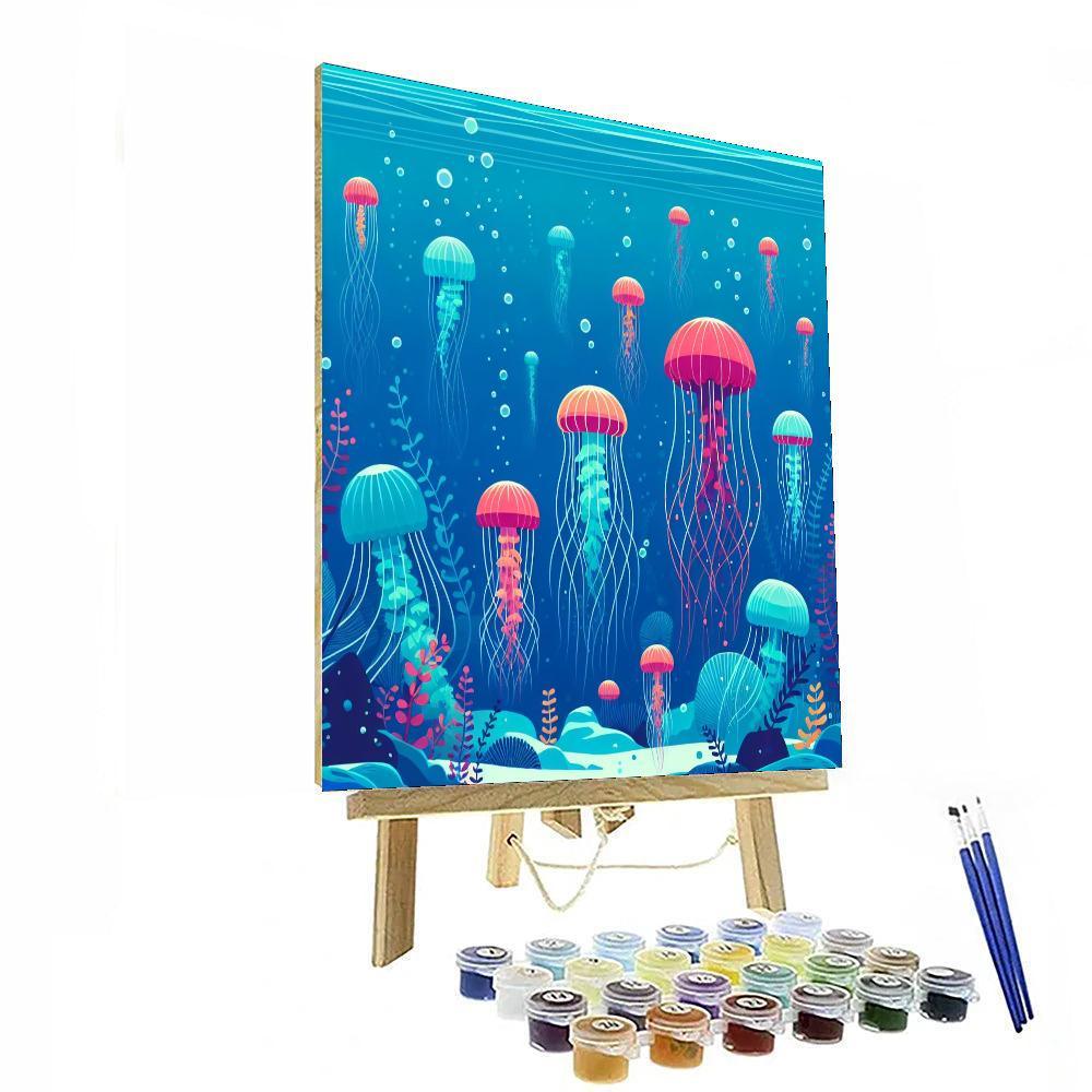 Rainbow Jellyfish Journey Painting Number Kit
