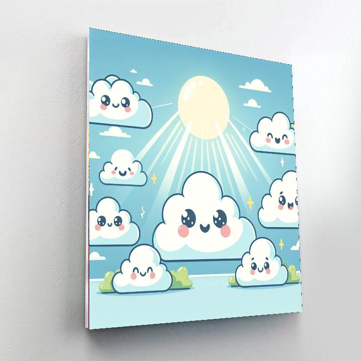 Silly Cloud Friends Paint By Numbers Art