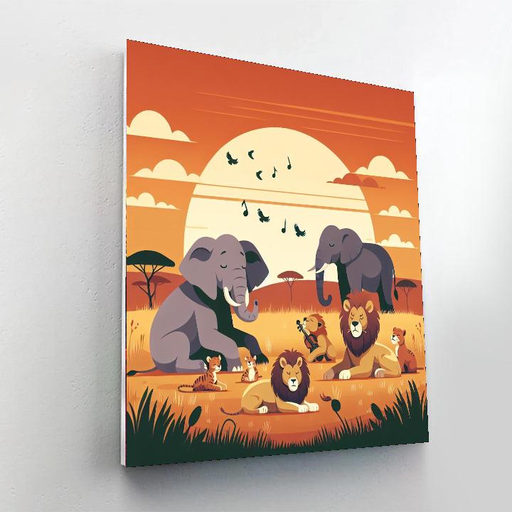 Sunset Safari Serenade Number Painting