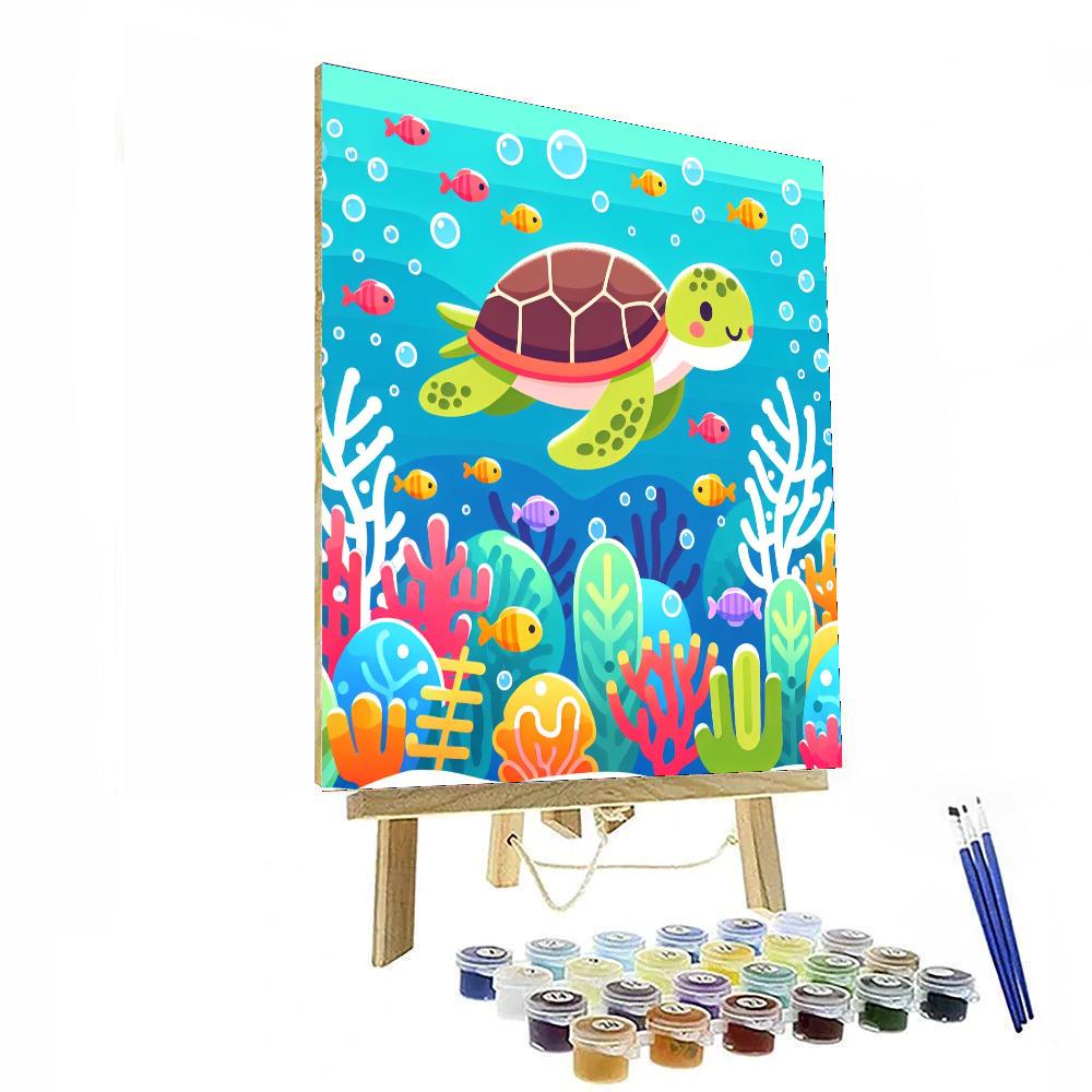 Sweet Sea Turtle Journey Painting Number Kit