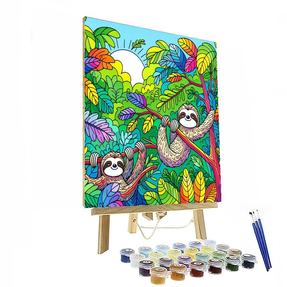 Super Silly Sloths Paint By Numbers