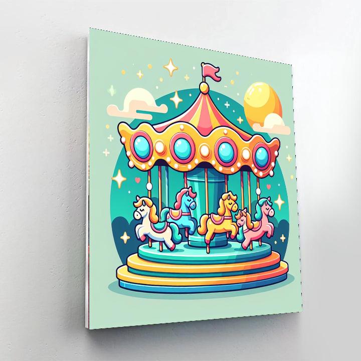 Cheerful Carousel Paint By Numbers Art