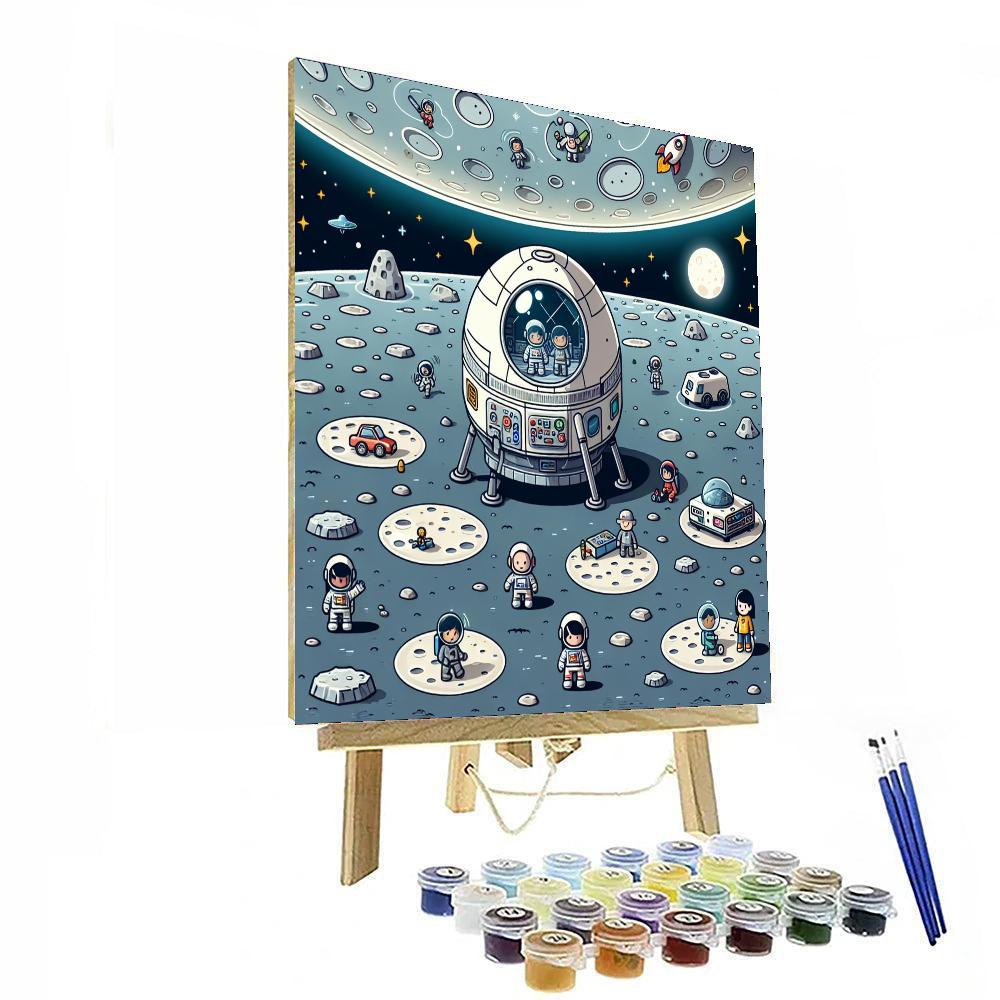 Miniature Moon Mission Paint By Numbers Art