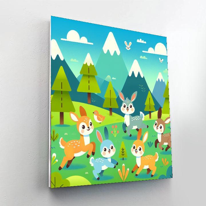 Merry Mountain Animals Paint By Numbers Art