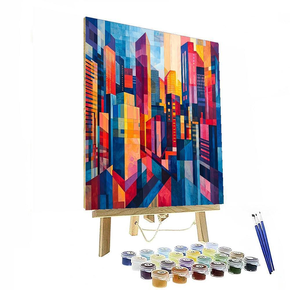 Piet Mondrian Inspired The Vibrant Cityscape  Numbered Painting Kits