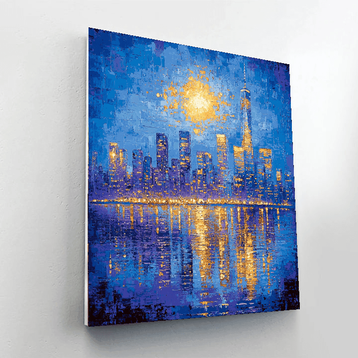 Claude Monet Inspired Citylight Serenade  DIY Paint By Numbers