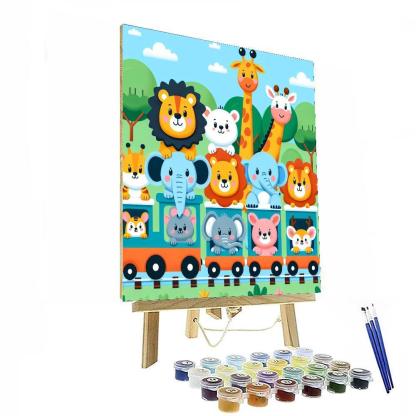 Joyful Animal Train Numbered Painting Kits