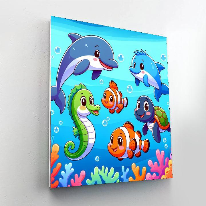 Bubbly Ocean Friends Paint By Numbers Kits