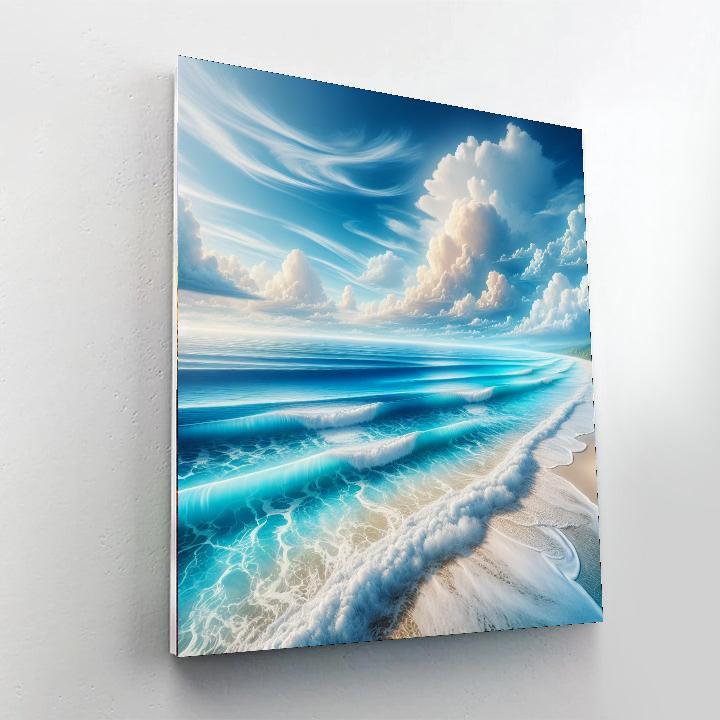 Coastal Harmony Seascape Number Painting