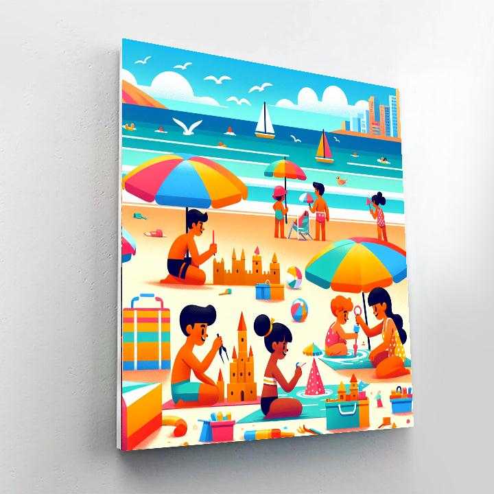 Sunny Seascape Number Painting