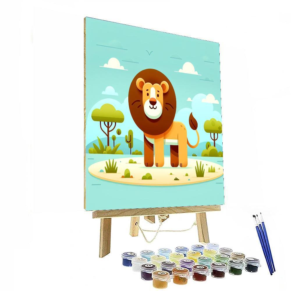 Safari Adventure Lion Painting By Numbers Kit