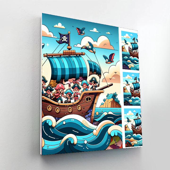 Pirate Adventure On Treasure Island Number Painting