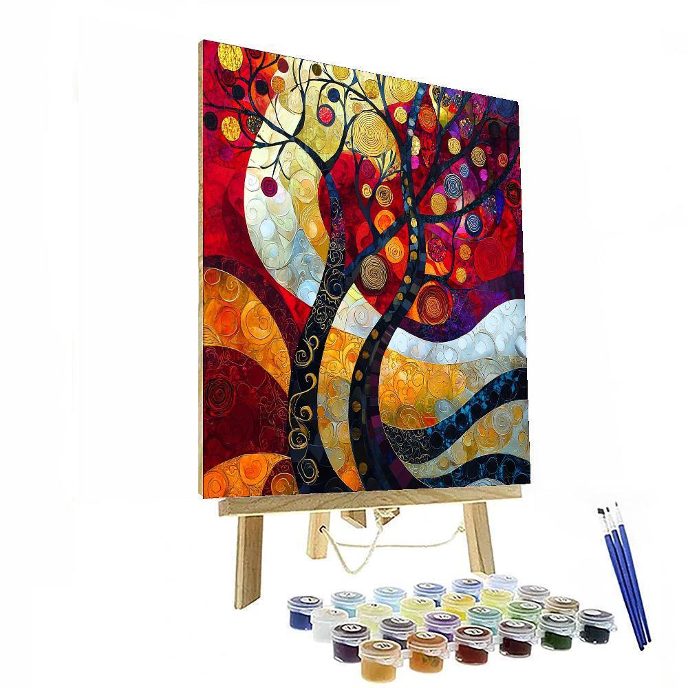 Gustav Klimt Inspired Rhythm Of Life  Paint By Color