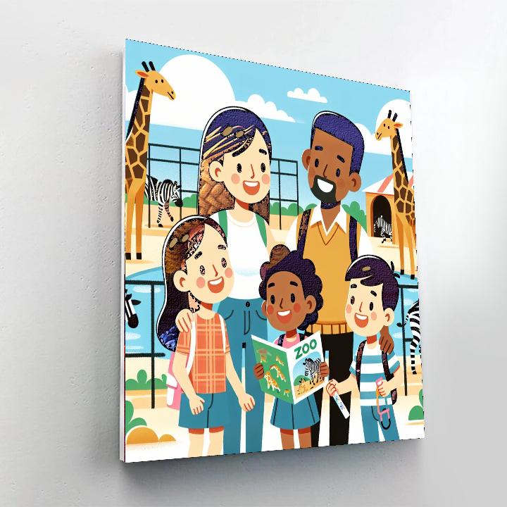 Joyful Zoo Visit Painting Number Kit