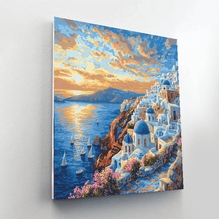 Santorini Caldera - Greece DIY Paint By Numbers