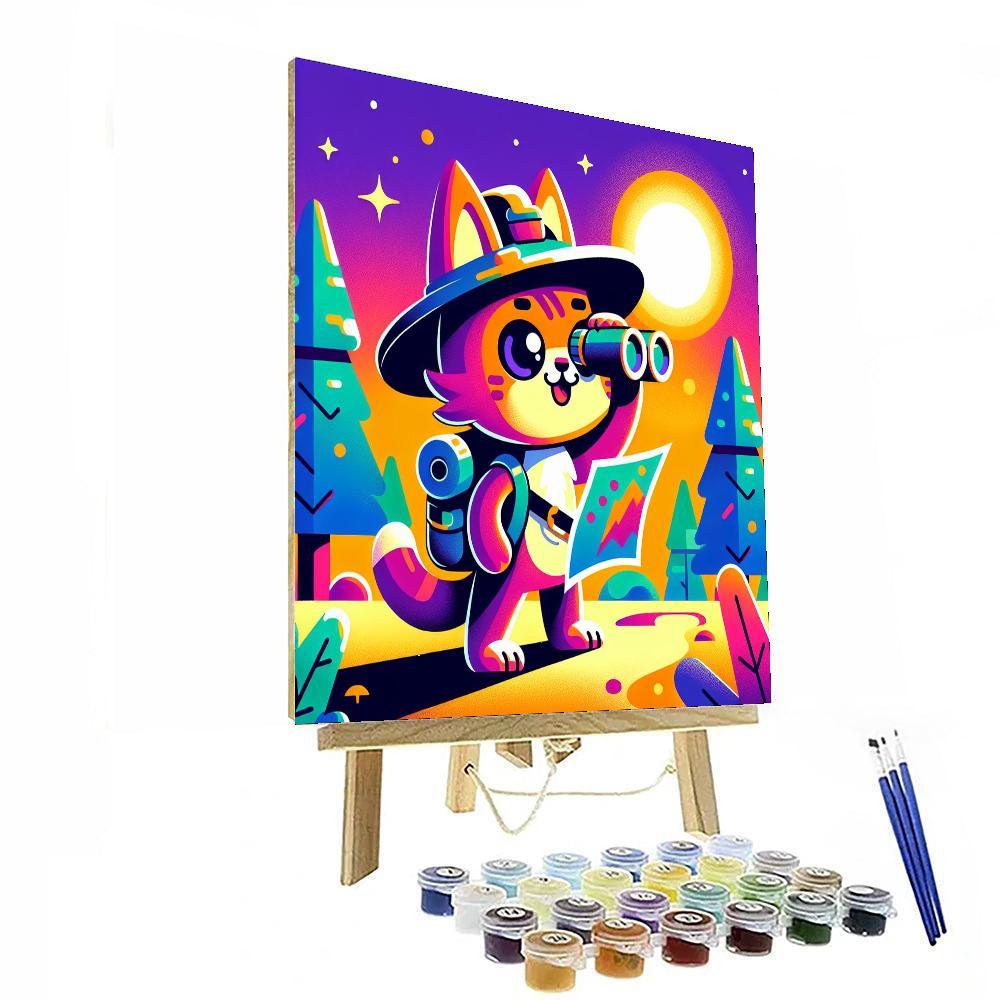 Daring Adventurer Cat Paint By Numbers Art