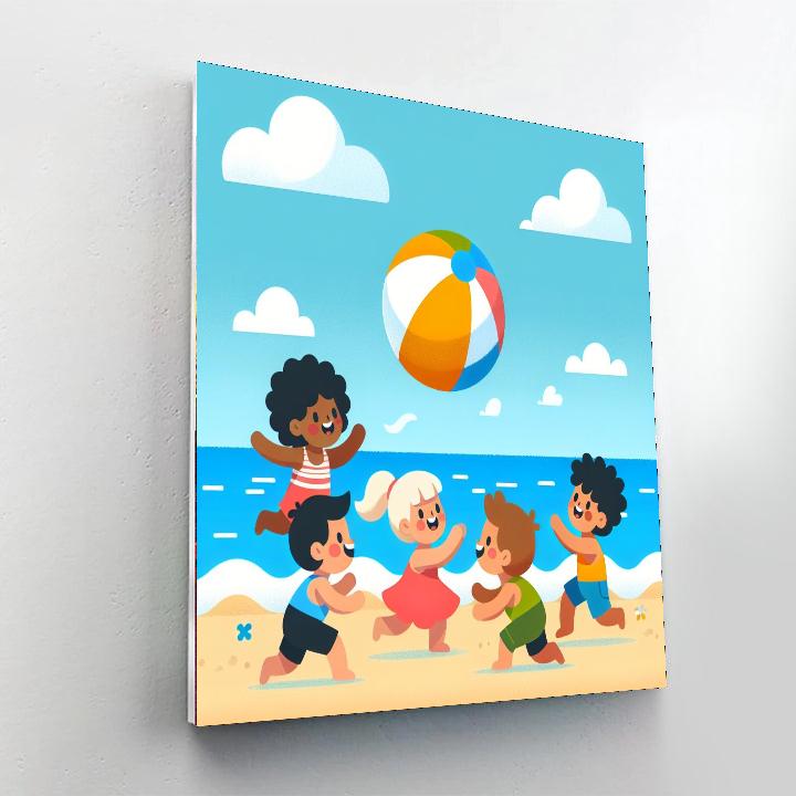 Bouncy Beach Ball Fun Paint By Numbers Art