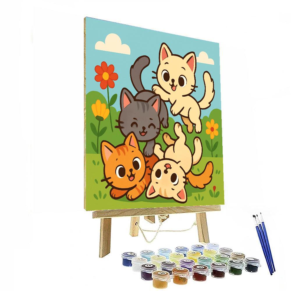 Cuddly Kittens Wonderland Paint By Numbers Art