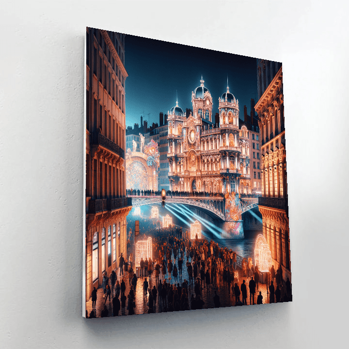 La Fête Des Lumières - Lyon, France Painting Number Kit