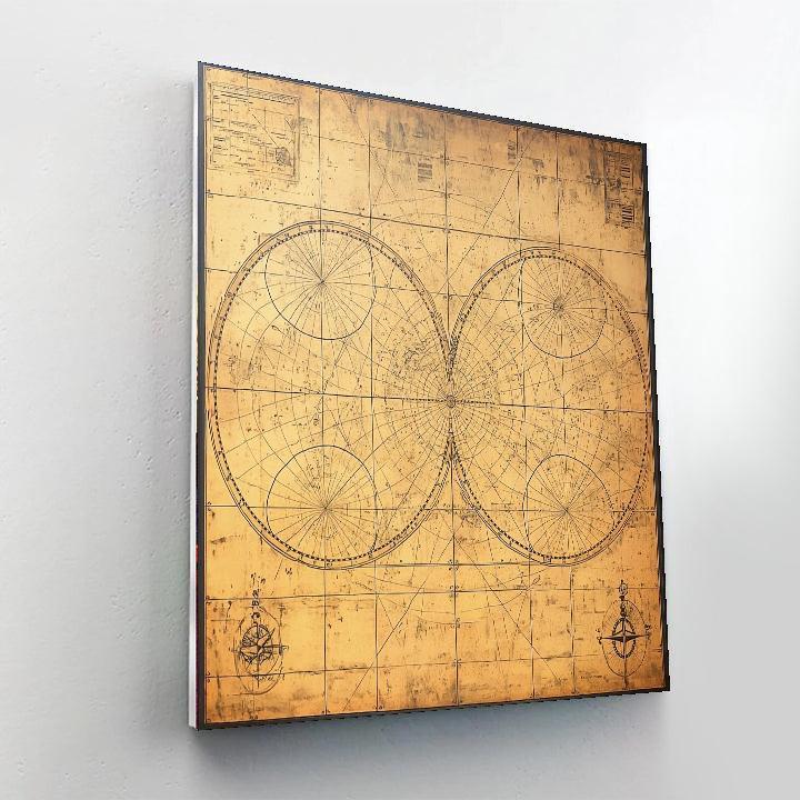 Leonardo Da Vinci Inspired Historic Globe Trotter  Paint By Numbers