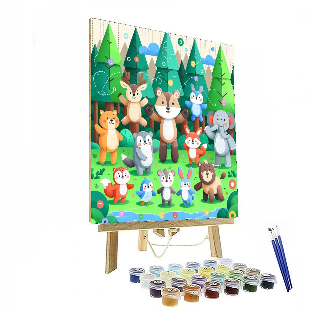 Fantasy Forest Animals Painting Number Kit