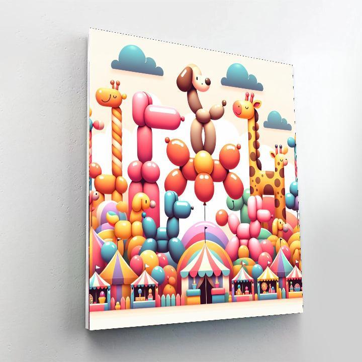 Charming Balloon Animals Paint By Numbers Art