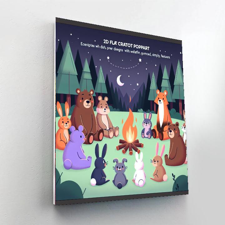Cheerful Camper Critters Painting By Numbers Kit