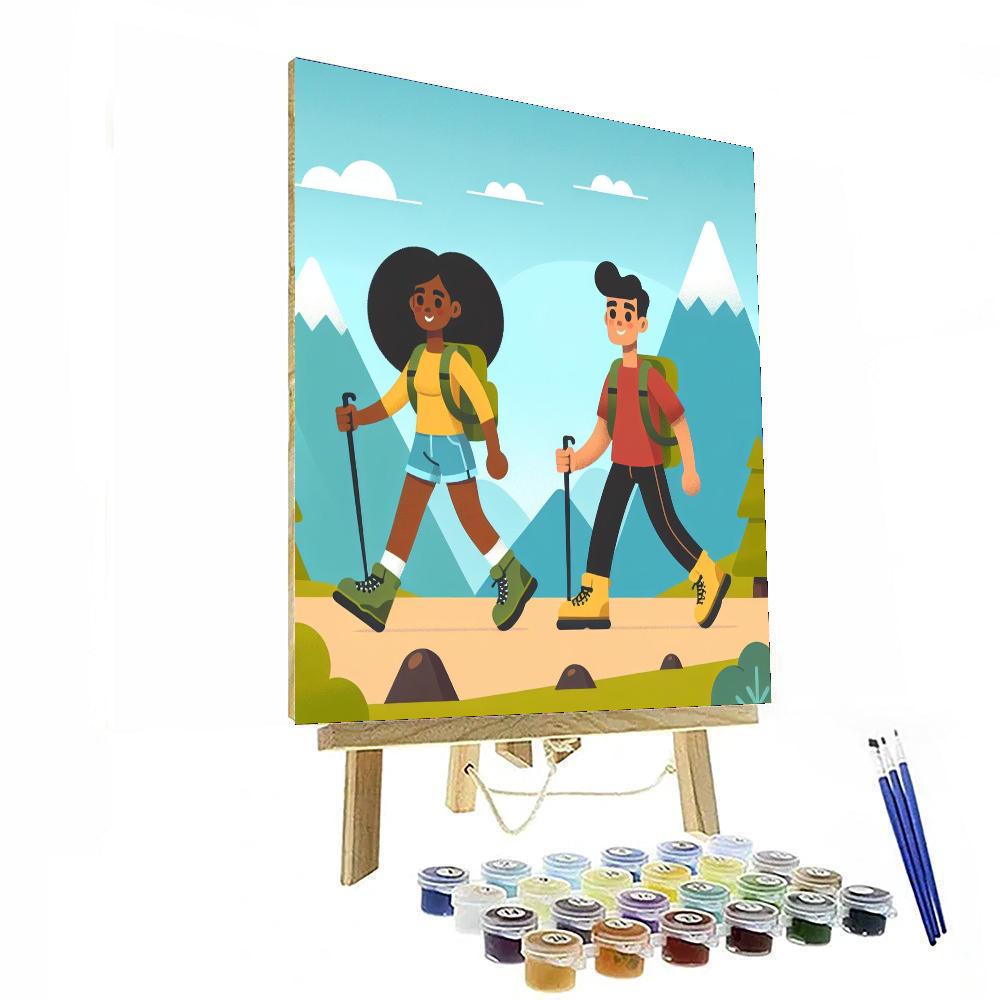 Happy Hikers' Mountain Adventure Painting Number Kit