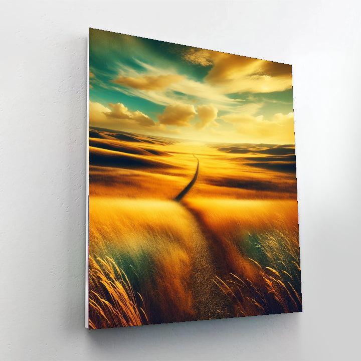 Golden Prairie Path Paint By Numbers Art
