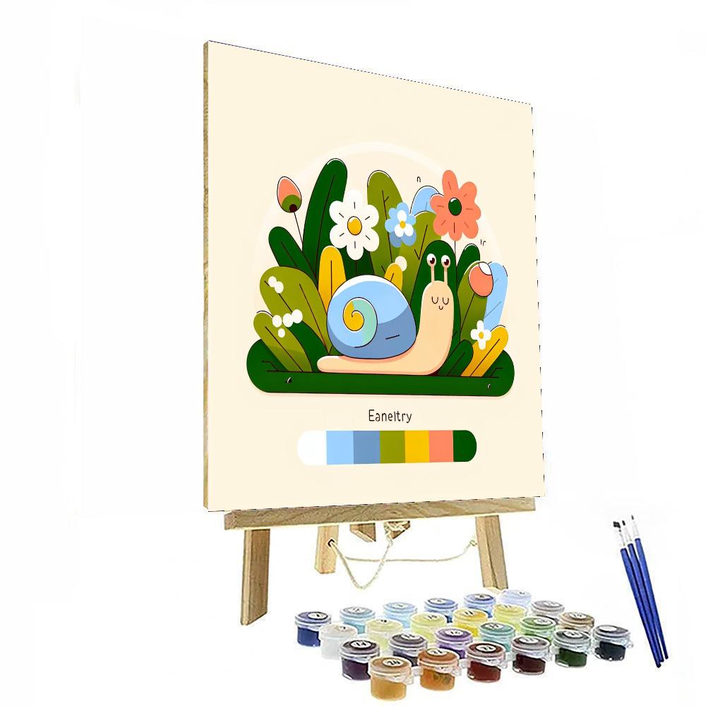 Serene Snail Sanctuary Painting Number Kit