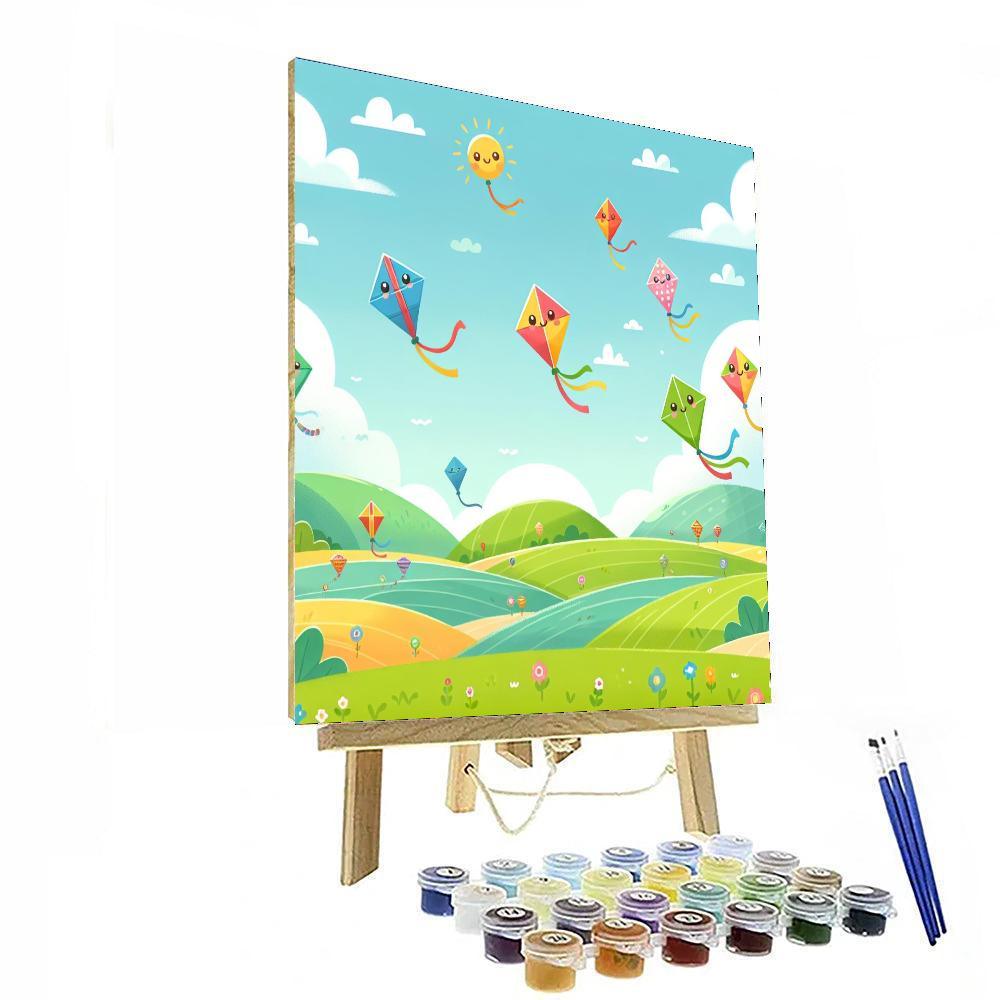 Kite Flying Over Hills Paint By Color