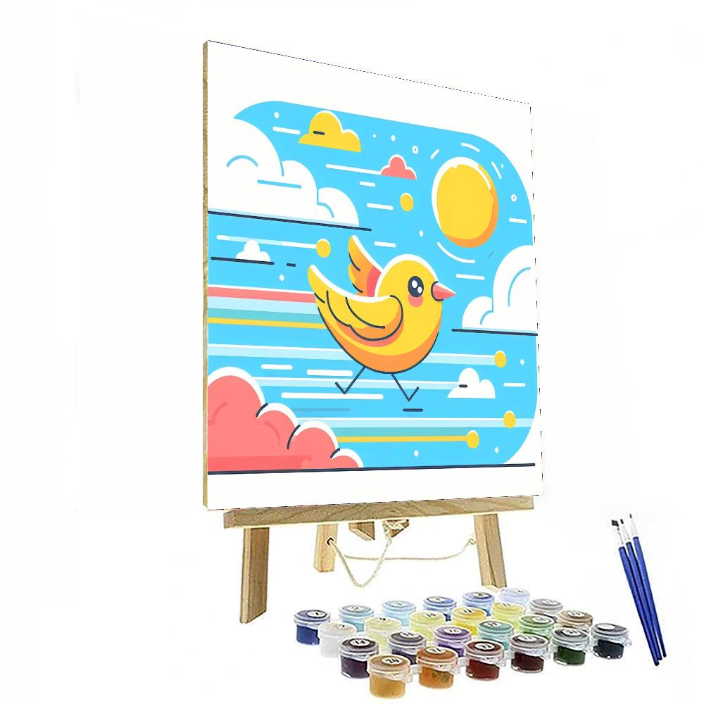 Curious Bird's Skyward Flight Paint By Color