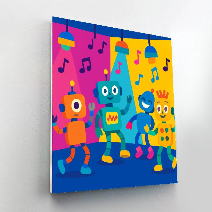 Rockin' Robot Dance Party DIY Paint By Numbers