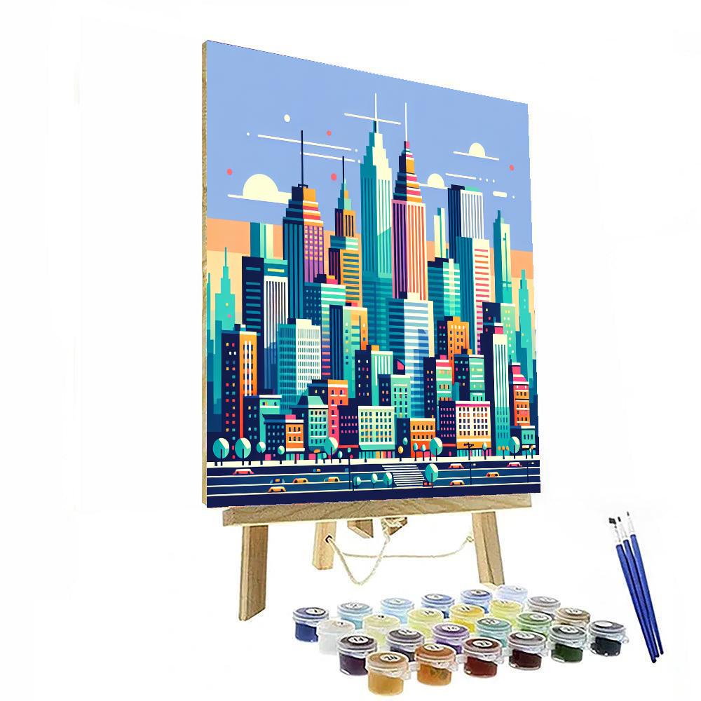 City Skyline Extravaganza DIY Paint By Numbers