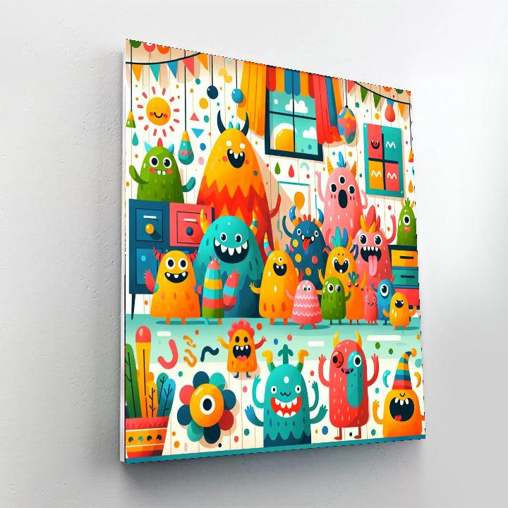 Friendly Monster Family DIY Paint By Numbers