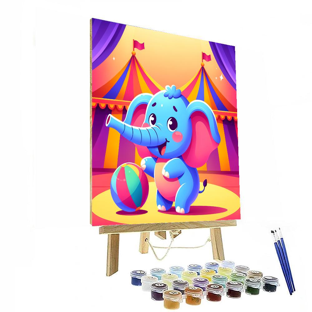 Circus Elephant's New Trick Paint By Numbers Kits