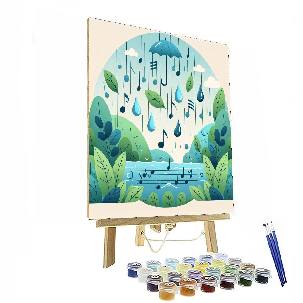 Radiant Raindrop Symphony Number Painting