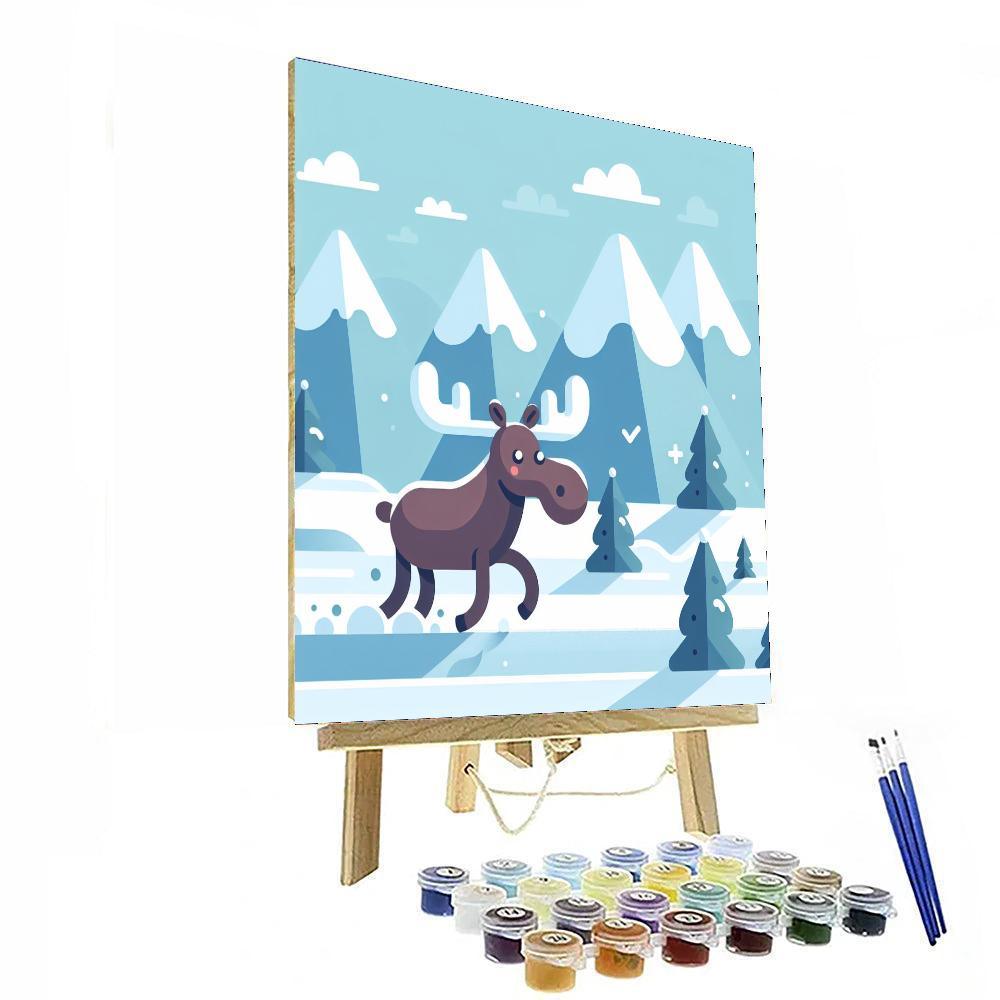 Mountainous Moose Meander Paint By Numbers