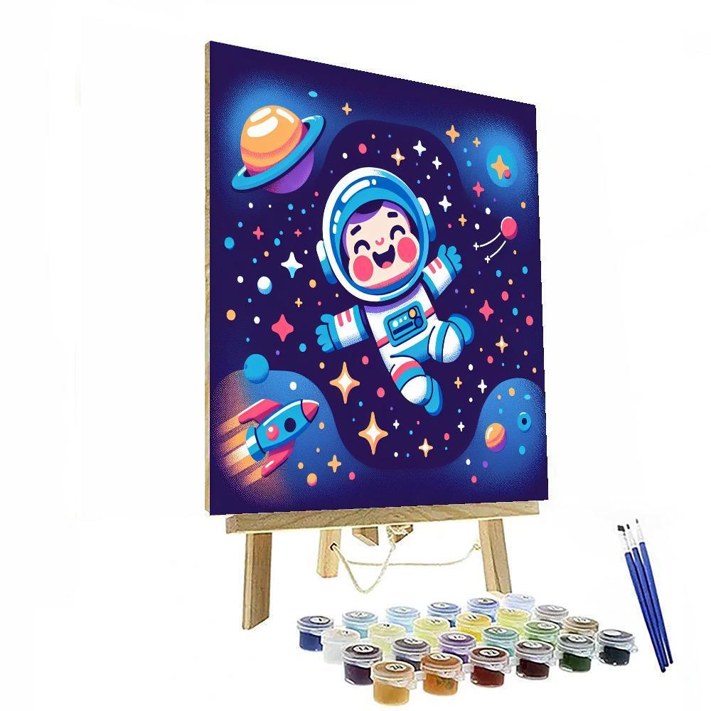 Brave Astronaut Number Painting
